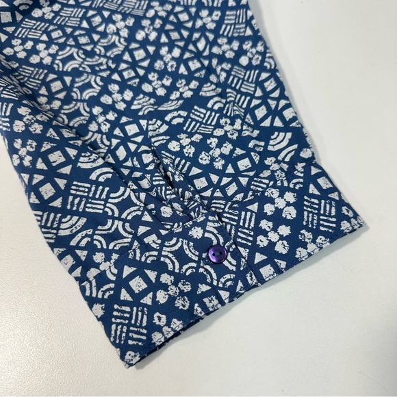 WOMAN WITHIN Blue White Pattern 3/4 Sleeve Size 22/24 1X - Picture 7 of 10